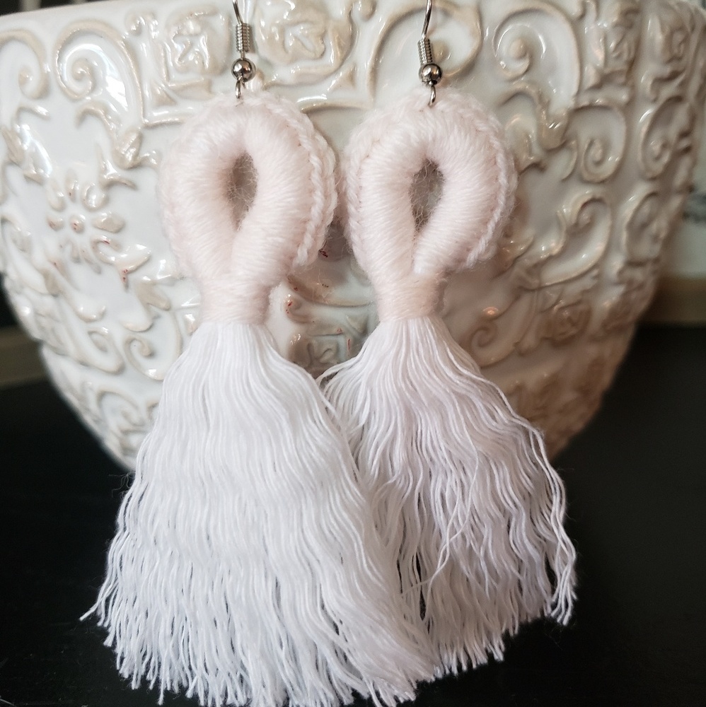 Handmade BOHO Fringe Crocheted Tassel Earrings